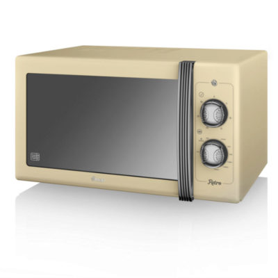 Swan Retro 900w Manual Microwave - Cream